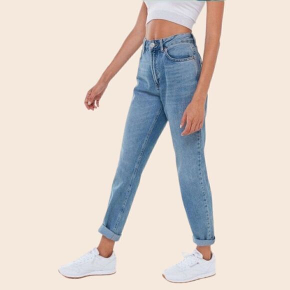 Urban Outfitters BDG Mid-Wash Blue High Rise Mom Jeans Size 26 - Picture 1 of 12